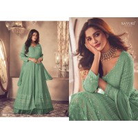 Heavy Fox Georgette with Embroidery Work With Sequences Aashirwad Gold DN 122 Suit Green
