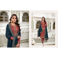 Zisa Mannat Embroidery  Salwar Suit Material Red