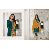 Zisa Mannat Embroidery  Salwar Suit Material Green 