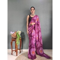 ONE MINUTE SOFT GEORGETTE BANGLORI SAREE PINK