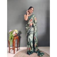ONE MINUTE SOFT GEORGETTE BANGLORI SAREE GREEN