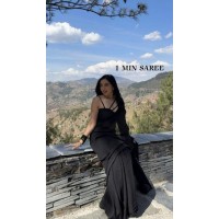 ONE MINUTE SOFT BLOOMING  GEORGETTE SAREE BLACK