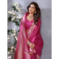 Bindu Summer Special Pure Banarasi Silk Saree Pink