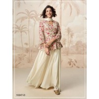 Aashirwad Creation Mor-Bagh Jivika Dn 10247 Salwar Kameez Palazzo Suit Yellow Creame
