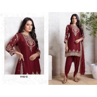 LFH FD DN 138 Pure Chinos Top-Dhoti And Dupatta Set Fully Stitched Maroon