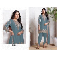 LFH FD DN 138 Pure Chinos Top-Dhoti And Dupatta Set Fully Stitched Sky Blue