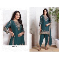 LFH FD DN 138 Pure Chinos Top-Dhoti And Dupatta Set Fully Stitched Dark Green
