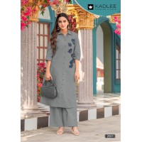Kadlee Pehchan Heavy Rayon Palazzo Kurti Grey