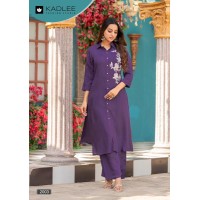 Kadlee Pehchan Heavy Rayon Palazzo Kurti Purple