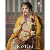 Sayuri Designer Kasturi Full Stitched Salwar Kameez Palazzo Suit With Embroidery Work Yellow