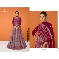 Aashirwad Gulkand Imara Heavy Faux Georgette with Embroidery (3mm Sequence) Work With Cottons Thread Work Maroon