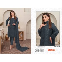 MAARiA-A Heavy Fox Georgette with Embroidery Sequence Work With Moti Grey