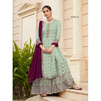Plazzo Suit With Heavy Georgette Embroidery Mirror and Sarvoski Work Inner Shantoon 