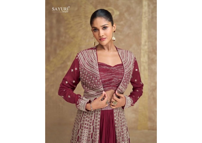 Sayuri Designer Tyohaar Gown Maroon