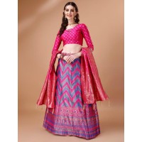Lehenga choli Brocade And Banarasi Silk Purple Pink