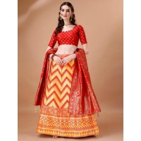 Lehenga choli Brocade And Banarasi Silk Red