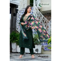 Designer 3 Piece Kurtis Set With Embroidery Work Top Bottom Dupatta Green