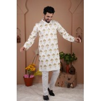 GADHVAL SILK WITH HEAVY EMBROIDERY SEQUENCE WORK KURTA PYAJAMA MAROON