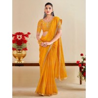 LFH A89 Designer Bandhani Saree With Embroidery Blouse Orange