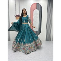 LFH PC DN 533 Festival Special Crop Top Lehengha Shine Blue