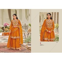 Lashkara Salwar Suit heavy Chinon with embroidery work Orange