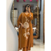 Elevate your ethnic wardrobe Pure Mul Cotton Pant Set Brown