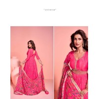  Sayuri Designer Mayuri Anarkali Gown Chinon Print With Embroidery Work Pink