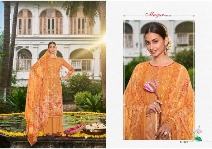 VRINDVAN MAYURI FABRICS SALWAR SUIT ORANGE