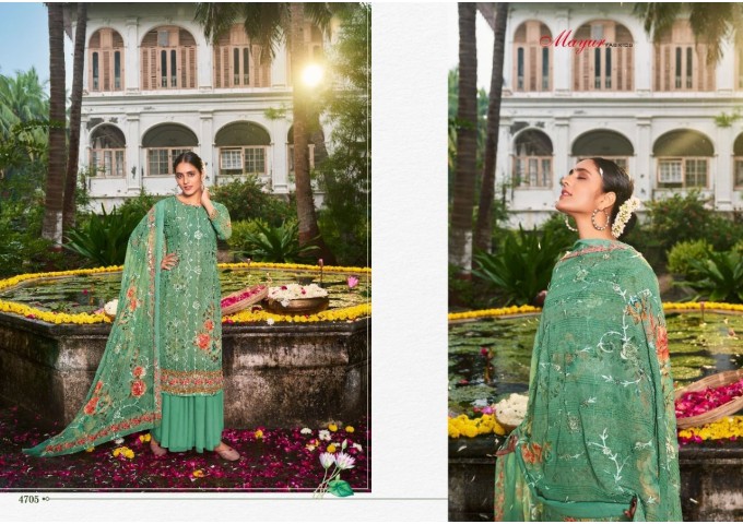 VRINDVAN MAYURI FABRICS SALWAR SUIT GREEN