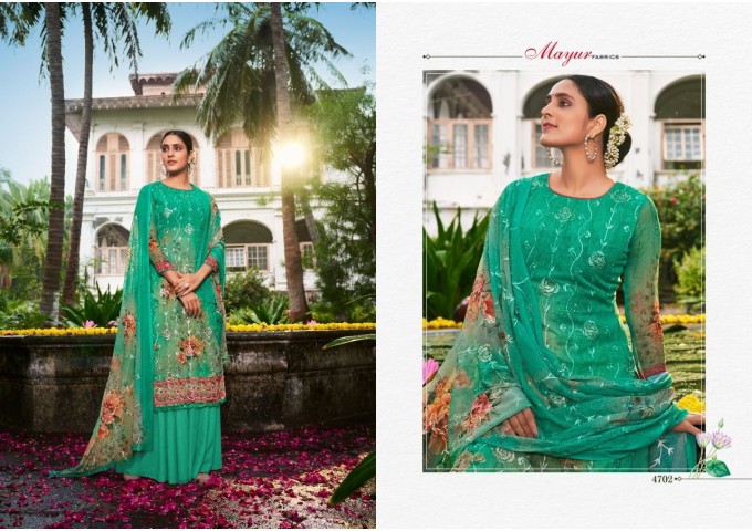 VRINDVAN MAYURI FABRICS SALWAR SUIT DARK GREEN