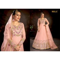 NASHEEN - 3  Butterfly High Quality Net  Anarkali Suit Pink