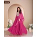 MOHEY SAYURI DESIGNER  PREMIUM REAL CHINON SILK GOWN PINK