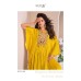 MOHEY SAYURI DESIGNER  PREMIUM REAL CHINON SILK GOWN YELLOW