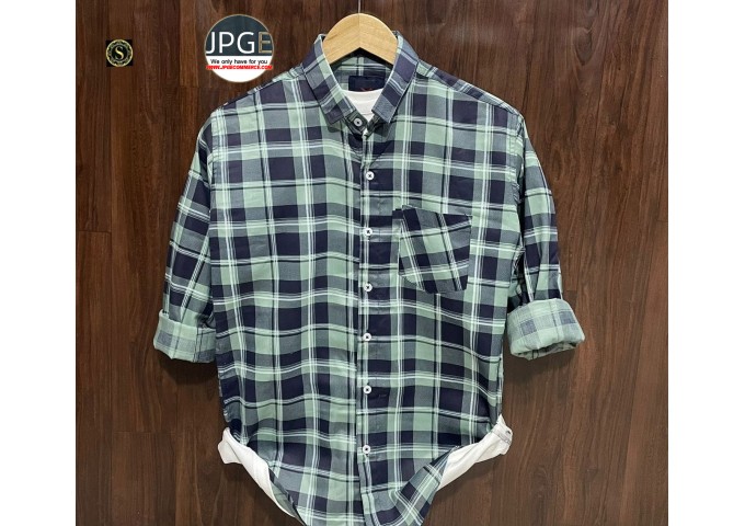 Cotton Shirt Check  Article Store | Size M L XL | 2023 Green