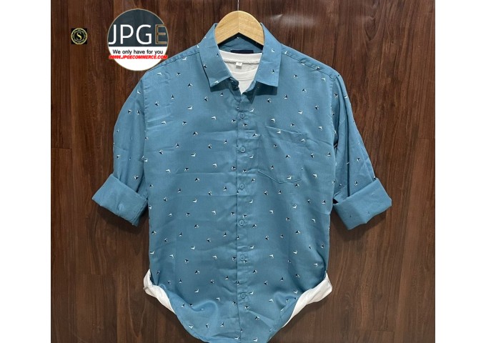 Cotton Shirt  Designer Article Store | Size M L XL | 2023  Sky Blue