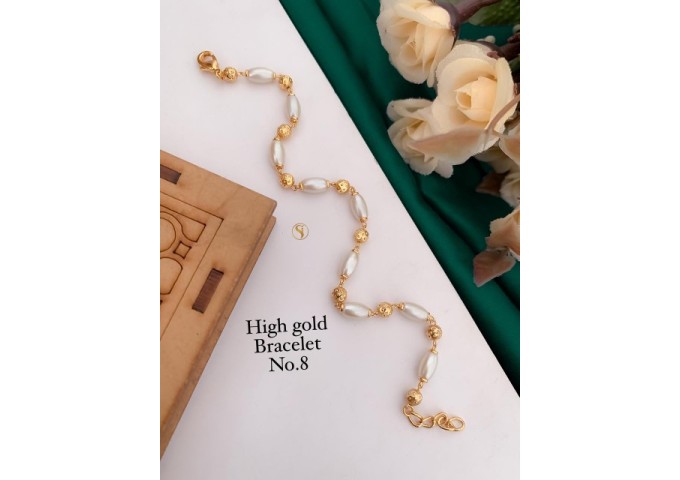Pearl Golden Ladies Imitation Bracelet Design 13
