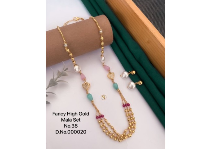 Fancy High Gold Moti Mala Set 8