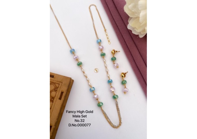 Fancy High Gold Moti Mala Set 12