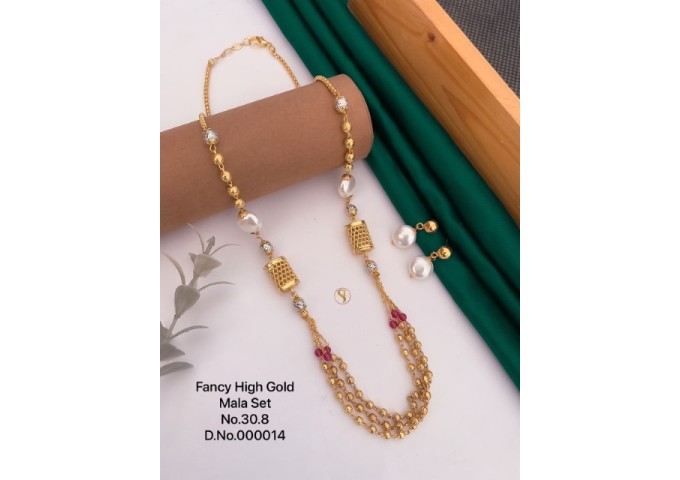 Fancy High Gold Moti Mala Set 14