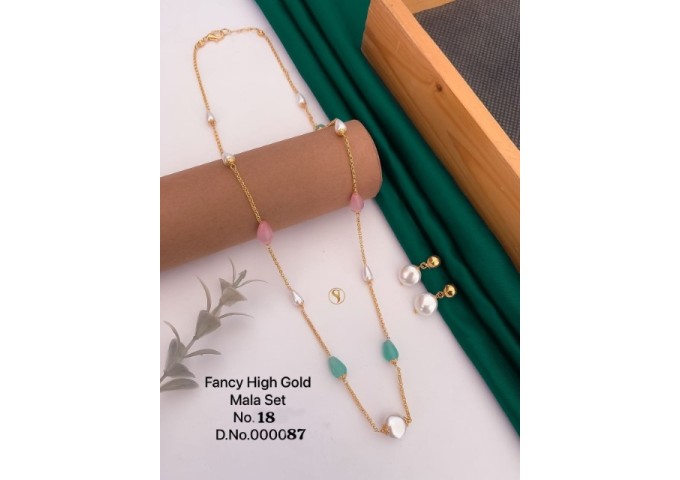 Fancy High Gold Moti Mala Set 24