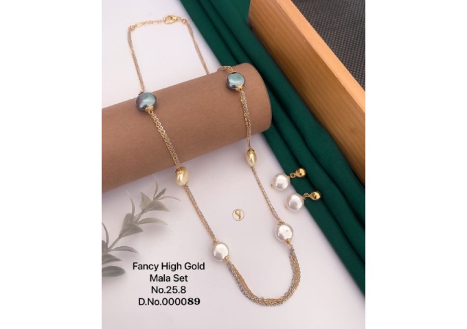 Fancy High Gold Moti Mala Set 25