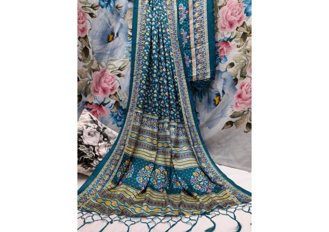 ART PASHMINA SAREE  WITH SHAWLS 4