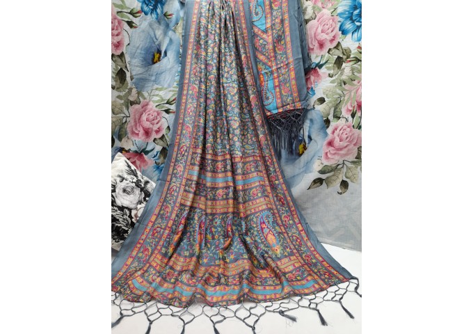 ART PASHMINA SAREE  WITH SHAWLS 6