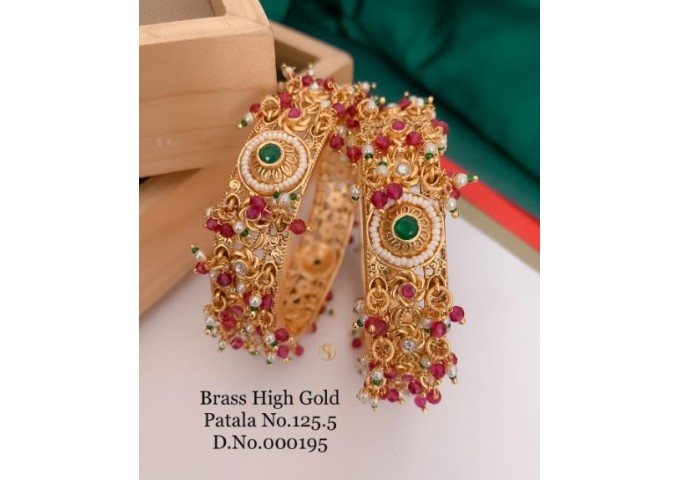 Gorgeous Bridal Antique Gold Plated Patla 22