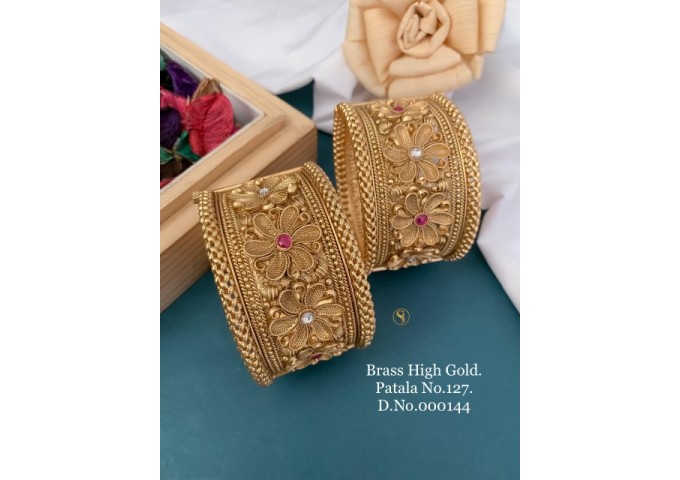 Gorgeous Bridal Antique Gold Plated Patla 9