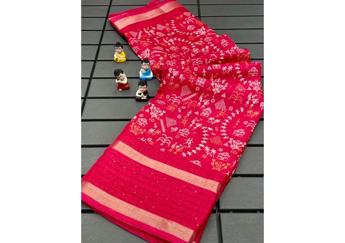 Pavitra Dola Silk Saree Dark Pink