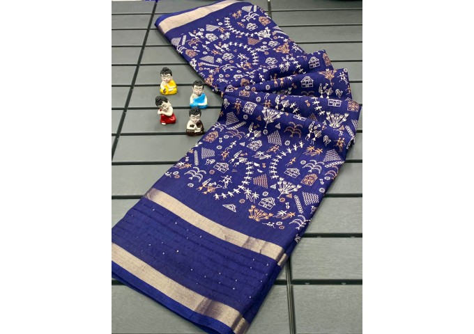 Pavitra Dola Silk Saree Blue