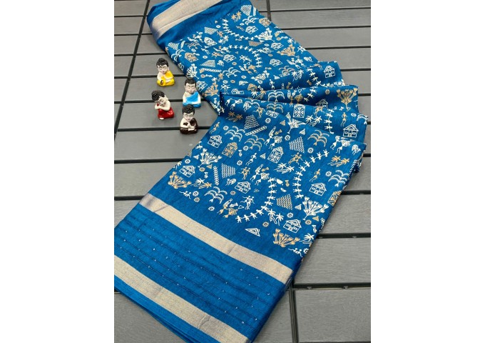 Pavitra Dola Silk Saree Blue 2
