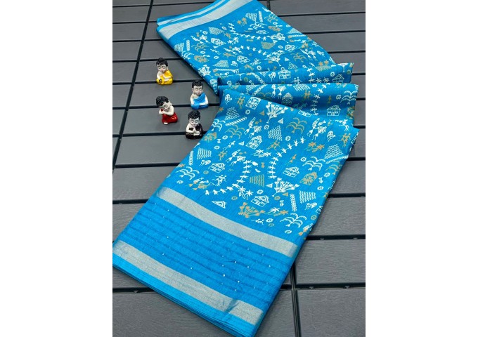 Pavitra Dola Silk Saree Light Sky Blue2