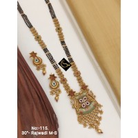17 Rajwadi Gold Plated Traditional Brass Necklace Jewellery Set